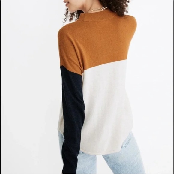 Madewell - Size XXL Colorblock Ashbury Mockneck Sweater MC029 - Picture 3 of 10